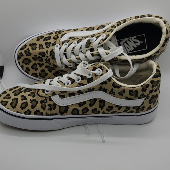 Vans Shoes - Vans Leopard-Print Low-Top Sneakers in Tan, Black & White